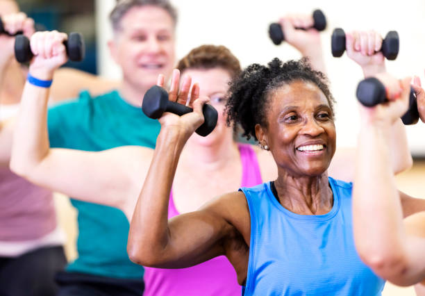 Active seniors exercising
